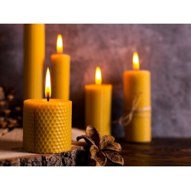 Bičių vaško žvakės – 2 korio cilindrai dėžutėje 3